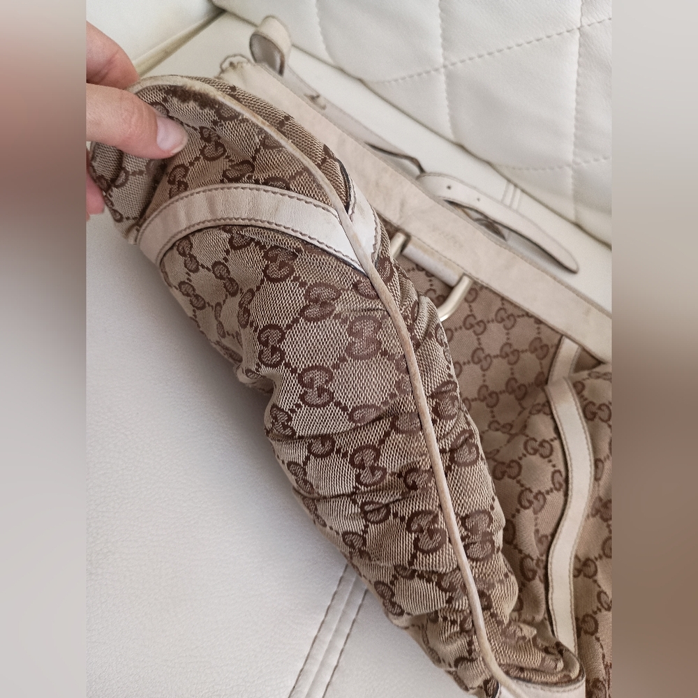 Authenticated Gucci GG Abbey D Ring Crossbody Brown Beige Canvas Fabric Bag - Picture 5 of 16